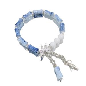 Yuelinova, Gelang Rama-rama Dakwat Buluh, Merentas Sempadan Tiktok, Gaya Cina Baru, Sesuai untuk Teman Wanita,  Pasangan Sendi Buluh Ashore, Tali Teman Wanita art  aksesori BanglesJewelry ，matching comel flower  makeup  bracelet  adjustable  perempuan