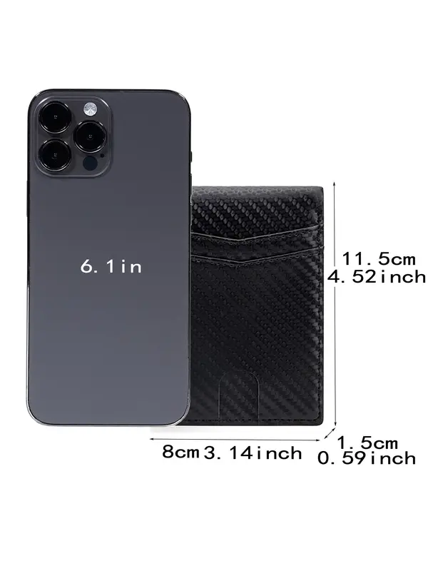 Men's Business Minimalist Carbon Fiber Pattern RFID Blocking Wallet, Exquisite Wallet with Card Slots, Trendy All-match & Exquisite Wallet for Birthday Gift 1