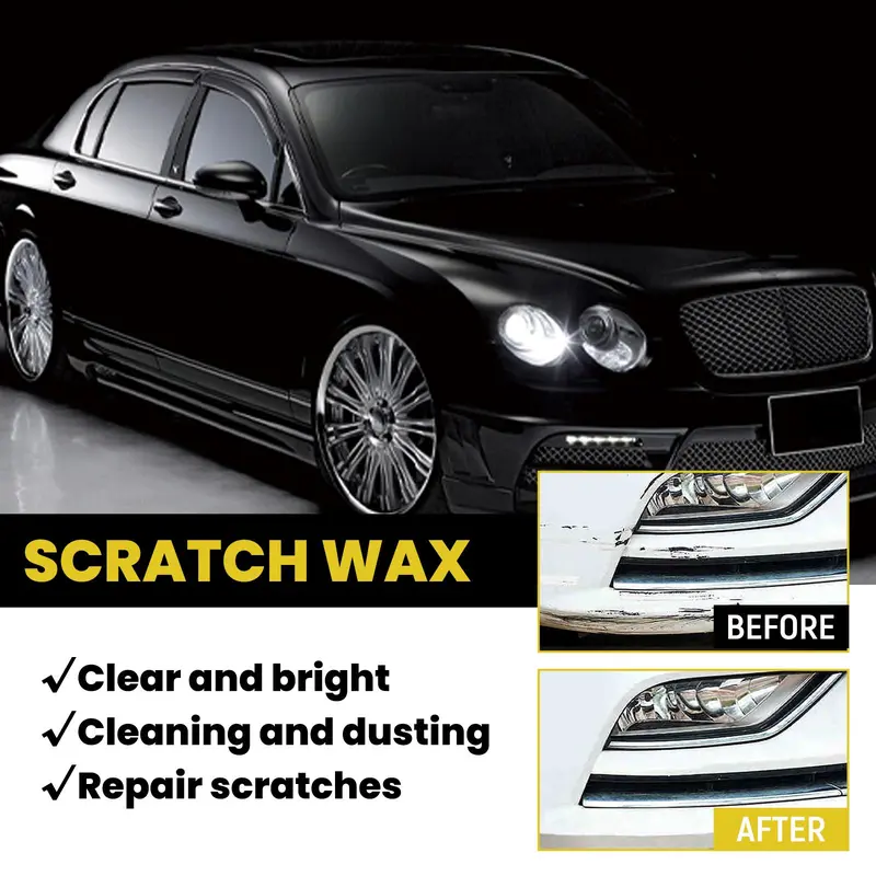 Car Scratch Repair Wax, 1 Count Car Scratch Remover Wax With Sponge, Car Scratch Remover, Car Maintenance Product For Paint Care 3