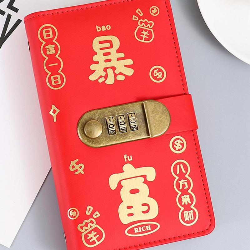 Chinese Red [Get Rich] Password Saving Book Hold Cash And Banknotes Large-Capacity Storage Book For Financial Management Money Saving Book 8