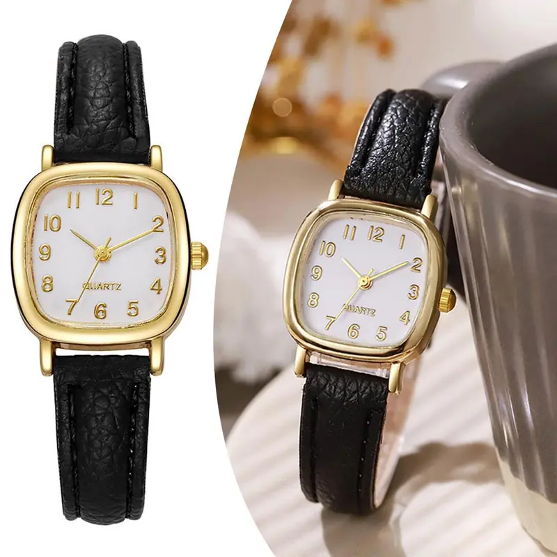 Đồng Hồ Cao Cấp, Mặt Trắng, Dây Chà Và, Phong Cách Đơn Giản, Đồng Hồ Thạch Anh Học Sinh, Thạch Anh Nhỏ Thích Hợp Cho Độc Đáo, B3P8 6