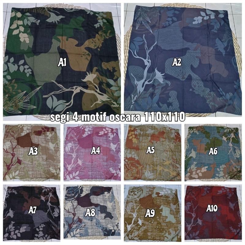 KERUDUNG HIJAB SEGI 4 OSCARA MOTIF/SEGI 4 VOAL OSCARA MOTIF 4