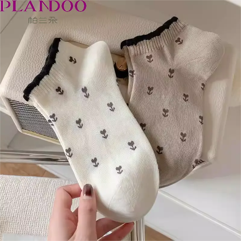 Women's Short Socks Summer Thin Japanese Style Versatile Odor-resistant Low-cut Boat Socks Sweat-absorbing Breathable Lace Trim Ankle Socks
