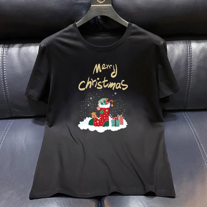 Product Introduction of Merry Christmas Family T-Shirts Daddy Mommy and Me T-Shirt Baby Boysuit Family Matching Christmas Stocking Printed Party Clothes 3