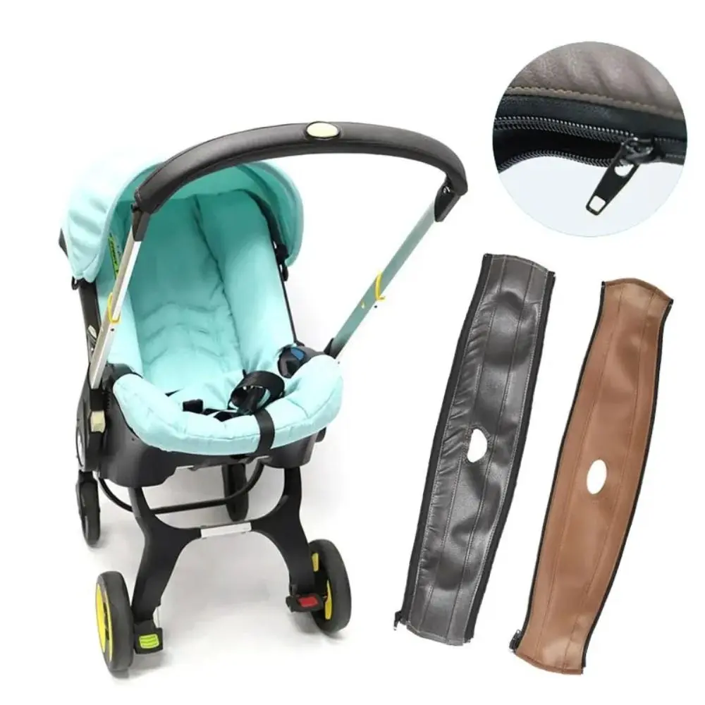 Durable PU Leather Stroller Handle Covers Detachable Washable Armrest Protector Belt Cover Stroller Accessories Doona baby car seat handle
