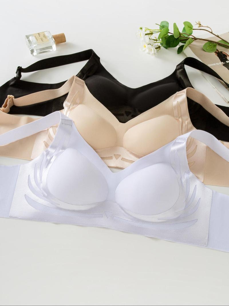 Product Introduction of Women's Solid Wireless Bra, Adjustable Strap Bra, Soft Comfy Breathable Lingerie for All Seasons 3