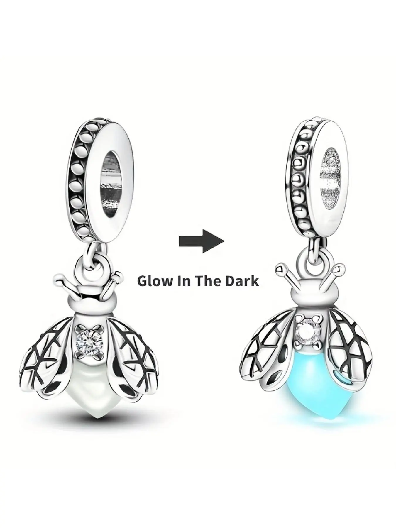 Glow in The Dark Bee Design Pendant, Summer Cute Fashion Jewelry for Women & Girls, Trendy All-match & Exquisite Jewelry for Holiday Gift