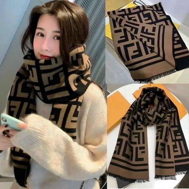 Khăn Dạ Choàng Cổ FD Cao Cấp Hàng Chuẩn, Khăn Choàng Cổ Chất Len Ép Mềm Size 65cm X 190cm Cho Nam và Nữ Quàng Cổ Voi Sọc