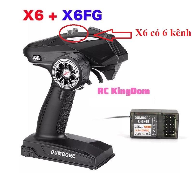 Tay điều khiển DumboRC X6 ( 6 kênh ) sóng 500m cho xe và tàu điểu khiển 1