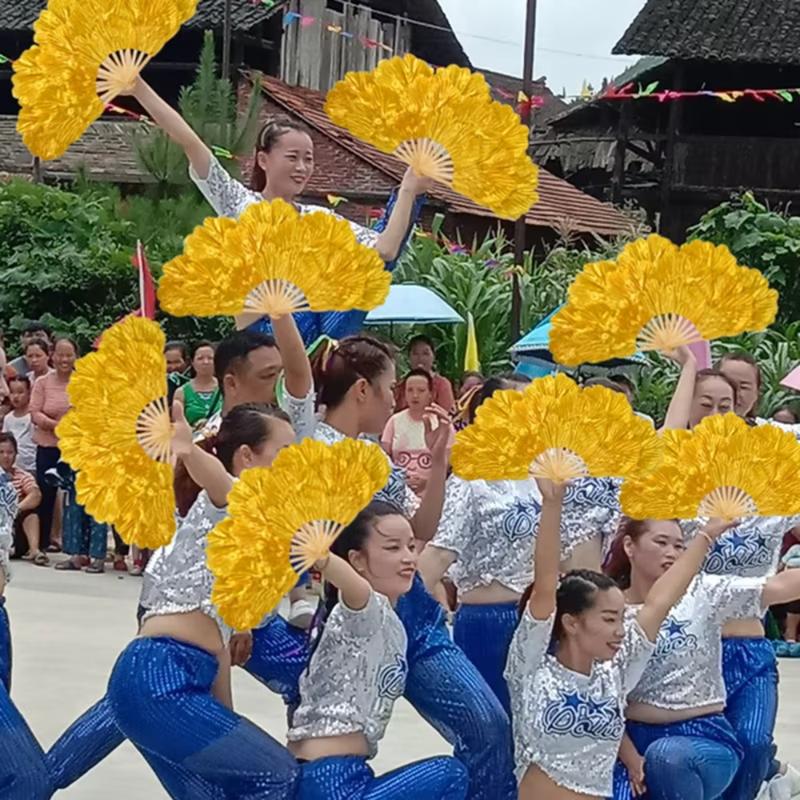 Quạt Nhảy Tay, Phong Cách Trung Quốc Thực Dụng Cánh Hoa Mẫu Đơn, Khung Tre, Nhiều Lớp, Quạt Biểu Diễn Yangko, Cỡ Lớn, Quạt Gấp Hoa, Thích Hợp Cho Lễ Kỷ Niệm Lễ Hội 3