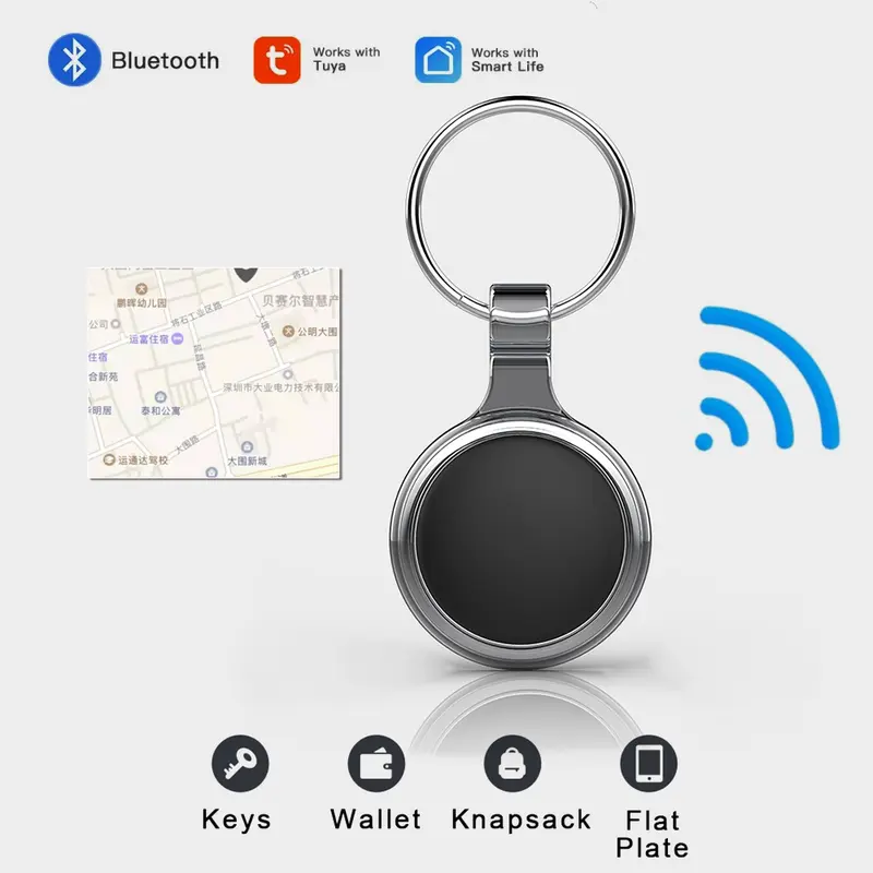 Thiết bị theo dõi GPS, kích thước nhỏ, Tuya Smart Life APP, Thiết bị tìm kiếm chìa khóa, Thích hợp cho điện thoại, trẻ em và vật nuôi, có báo động chống mất, công cụ tìm kiếm Thẻ thông minh Bluetooth Định Vị 0