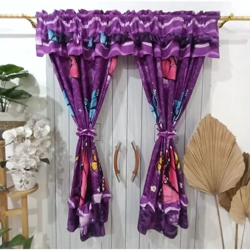 GORDEN JENDELA SERUT UK 100X150 cm Jendela Katun Tali 5