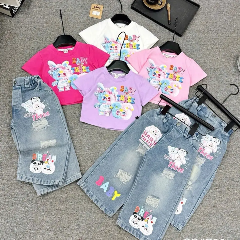 ️️ 8-30kg set quần suông áo lalubu baby three cho bé   chất liệu cottong hàn mềm đẹp họa tiết labubu in tràn siêu xinh