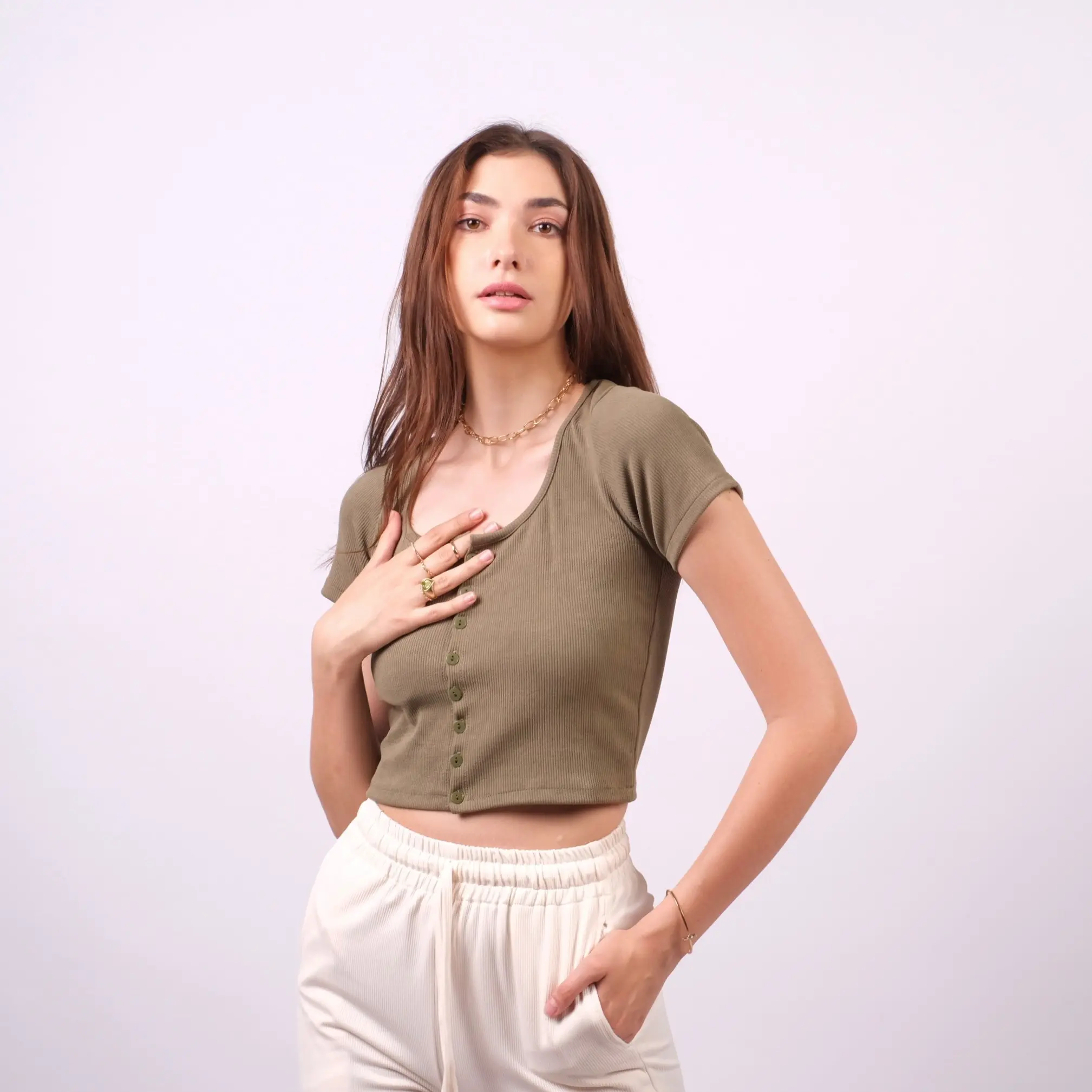 Yeoji Seulgi Knit Korean Top | Atasan Cropped Square Neck | Baju Crop Wanita