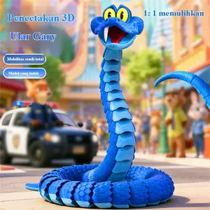 Patung Ular Gary Zootopia 2 Viral - 3D Full Joint Fleksibel Imut, Koleksi Hadiah Tukangan Meja Anti Pecah Trendi