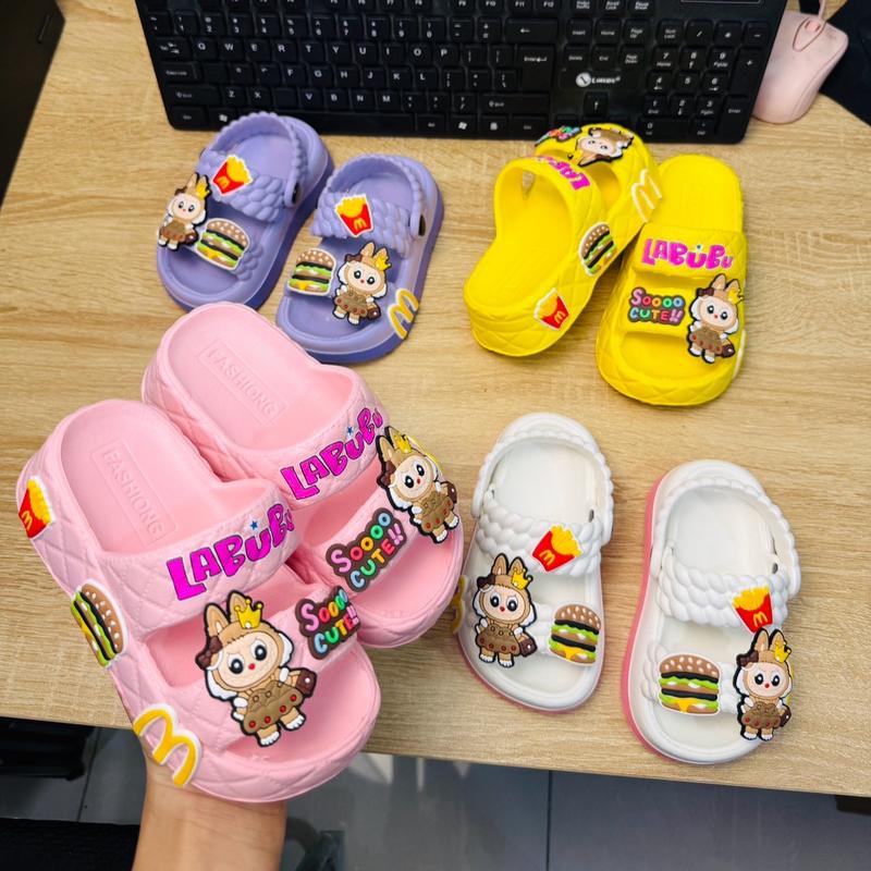  MUA GIÀY TẶNG DÉP THỎ LABUBU - Dép bánh mì siêu nhẹ cho bé gái đế cao 4cm điệu tết siêu đẹp 