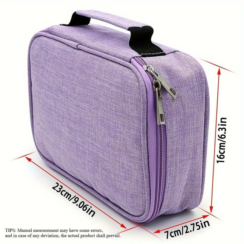 Large Capacity Zipper Pencil Case, 1 Count Multi-functional 72-slot Pencil Organizer with 2 Removable Sleeves, Portable Stationery Pouch for School & Office 1