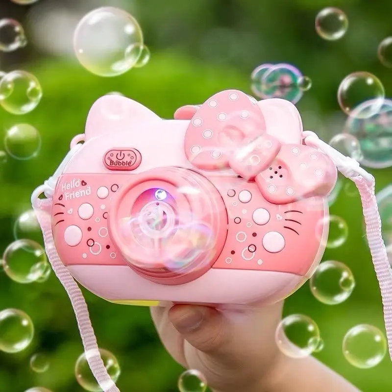 Mainan bubble camera hello kitty buble elektrik lampu dan Musik