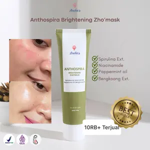 ZHOFIRA Anthospira Brightening Zhomask | Spirulina Clay Mask | Masker Jerawat Mencerahkan | Aman Ibu Hamil Menyusui | BPOM | Halal Terlaris