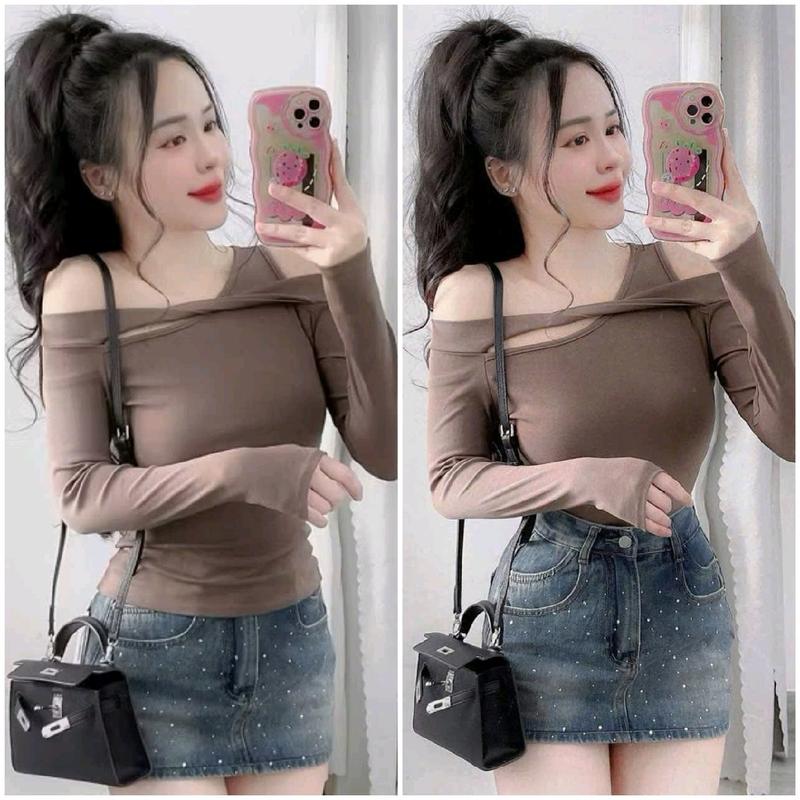 Áo thun bo xoắn tay dài chất tăm lạnh co giãn ( Bigsize :40-90kg) 1