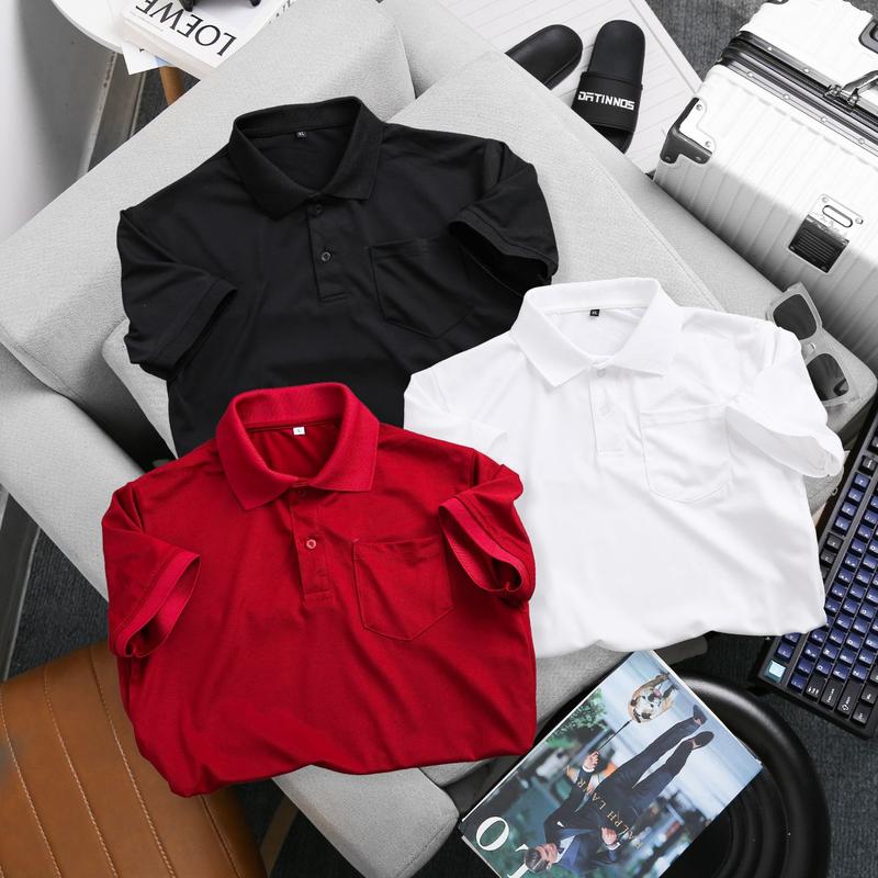 [ COMBO 3 ÁO ] Áo Thun Polo Nam Nữ Phối Túi Chất Liệu CVC Cá Sấu Phong Cách Thanh Lịch Dễ Mặc Đồ Có Bigsize tới 110kg - POLO TRƠN TÚI