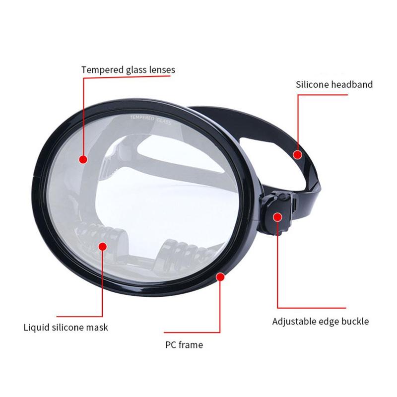 Product Introduction of Underwater Diving Masks Snorkeling Adult Oval Silicone Anti-Fog Goggles Swimming Fishing Men Women Wide View Adjustable Strap 45