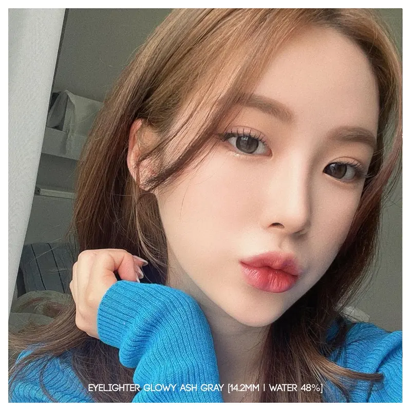 MIKHAYLOVESHOP Softlens Eyeglow Ash Gray (Grey) (Eyelighter Glowy) 5