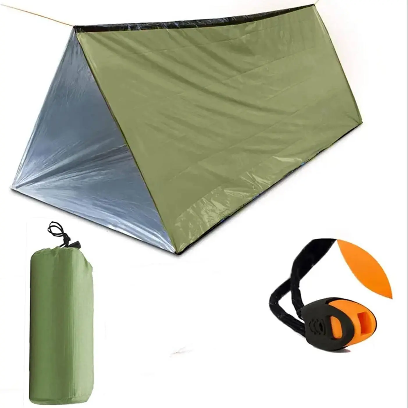 Emergency Tent,  1 Count 2 People Ultra-light Survival Shelter, Tube Tent with Space Blanket, Suitable for Camping & Hiking
