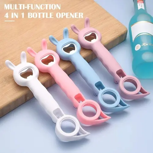 Pembuka Tutup Botol kaleng 4 in 1 Lucu CAN Bottle Opener serbaguna 0