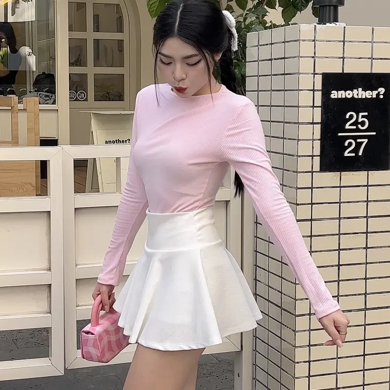 BARBIE DEROSE SKIRT (CÓ QUẦN BẢO HỘ) - Chân Váy Búp Bê Nữ Đơn Giản Lưng Cao Có Lót Chất Thun Gân Xịn 1 Mặt Women (2 MÀU) 5