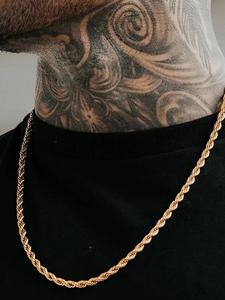 Collar de cadena con diseño de torsión creativa para hombres, collar de aleación de estilo hip hop, accesorios de moda para fiestas, decoración de ropa diaria
