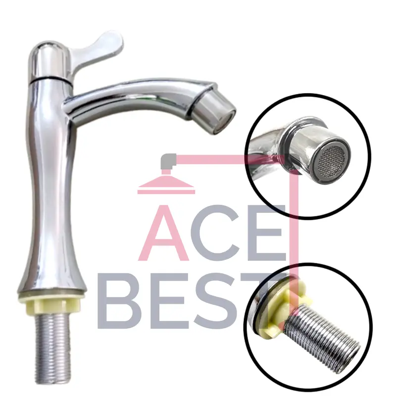 Kran Air Wastafel Tancap Bawah Keran Cuci Tangan Bahan ABS Chrome SLT-235 0