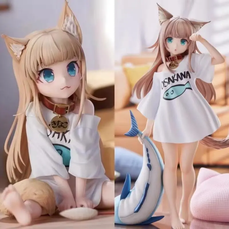 Mô Hình Anime, MÃ: HEAD VÀNG, My Cat Là Một, Phong Cách Kawaii Cô Gái, Chủ Đề Sở Thích Hoa Anh Đào, Đậu Nành, Ngồi Và Ăn Cá, Búp Bê Mô Hình Sưu Tập Đồ Chơi Toy