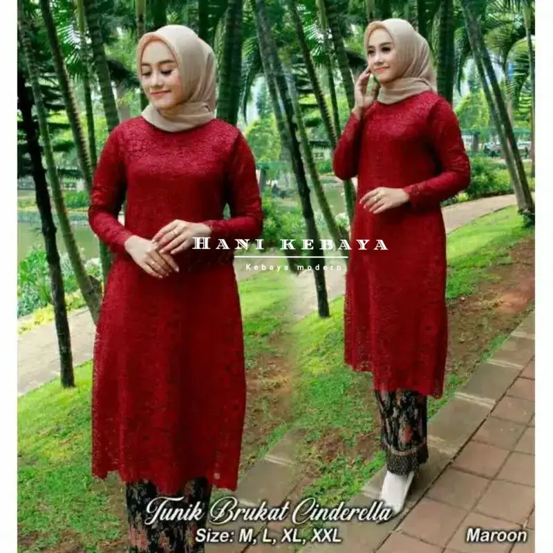 Setelan Kebaya Tunik Brokat Kebaya Modern Rok Plisket Batik Kebaya Wisuda Atasan Kebaya Pesta Kebaya Kondangan  Baju Dress Kebaya Kurung Panjang 5