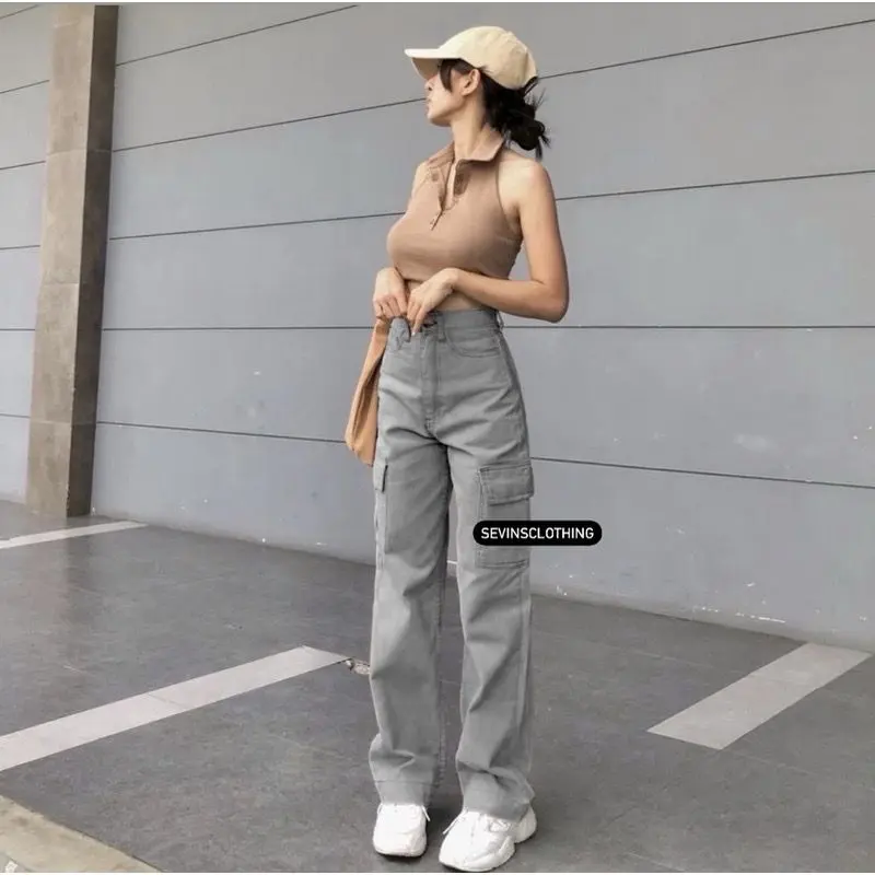 CELANA JEANS HIGHTWAIST CARGO PREMIUM 6