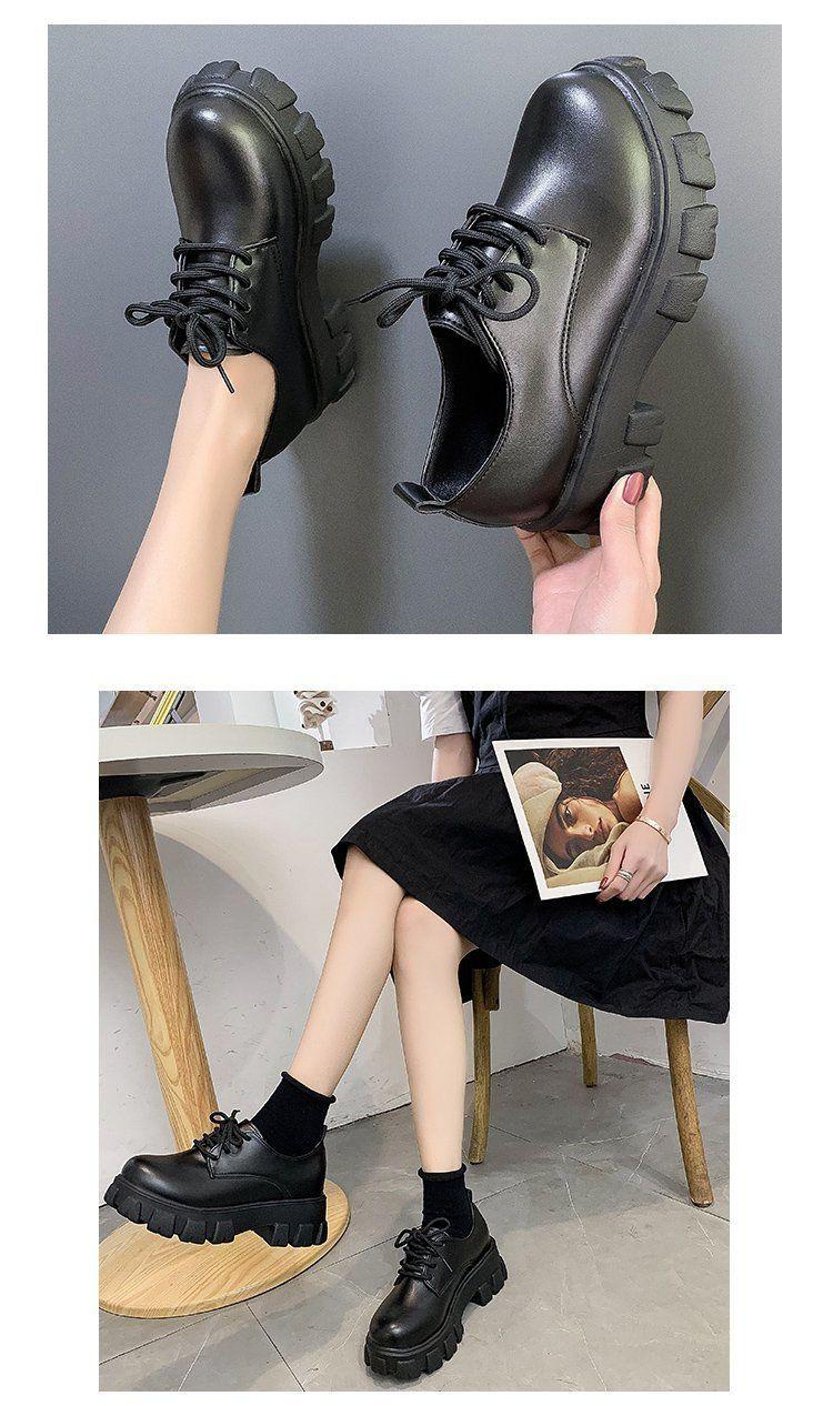 Product Introduction of Giày Nữ, Cỡ 35 Đến Cỡ 43, Giày Da Đế Xuồng Muffin Liu Wen, Dễ Phối Đồ Giày Cao Gót Bánh Mì, Phong Cách Anh Quốc, Có Cỡ 41, Cho Nữ 10