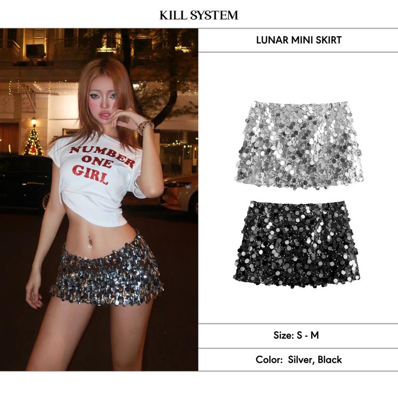 Chân váy kim sa cạp thấp tôn dáng Lunar - Killsystem