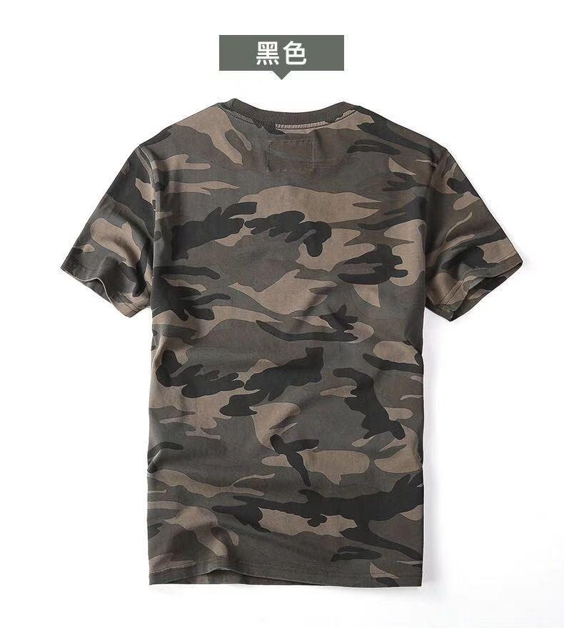 Product Introduction of European and American Retro Washed Cotton Short Sleeve Polo Shirt for Men, Summer Breathable Sweat-Absorbing Camouflage Half Sleeve Round Neck T-Shirt for Men Sport 17