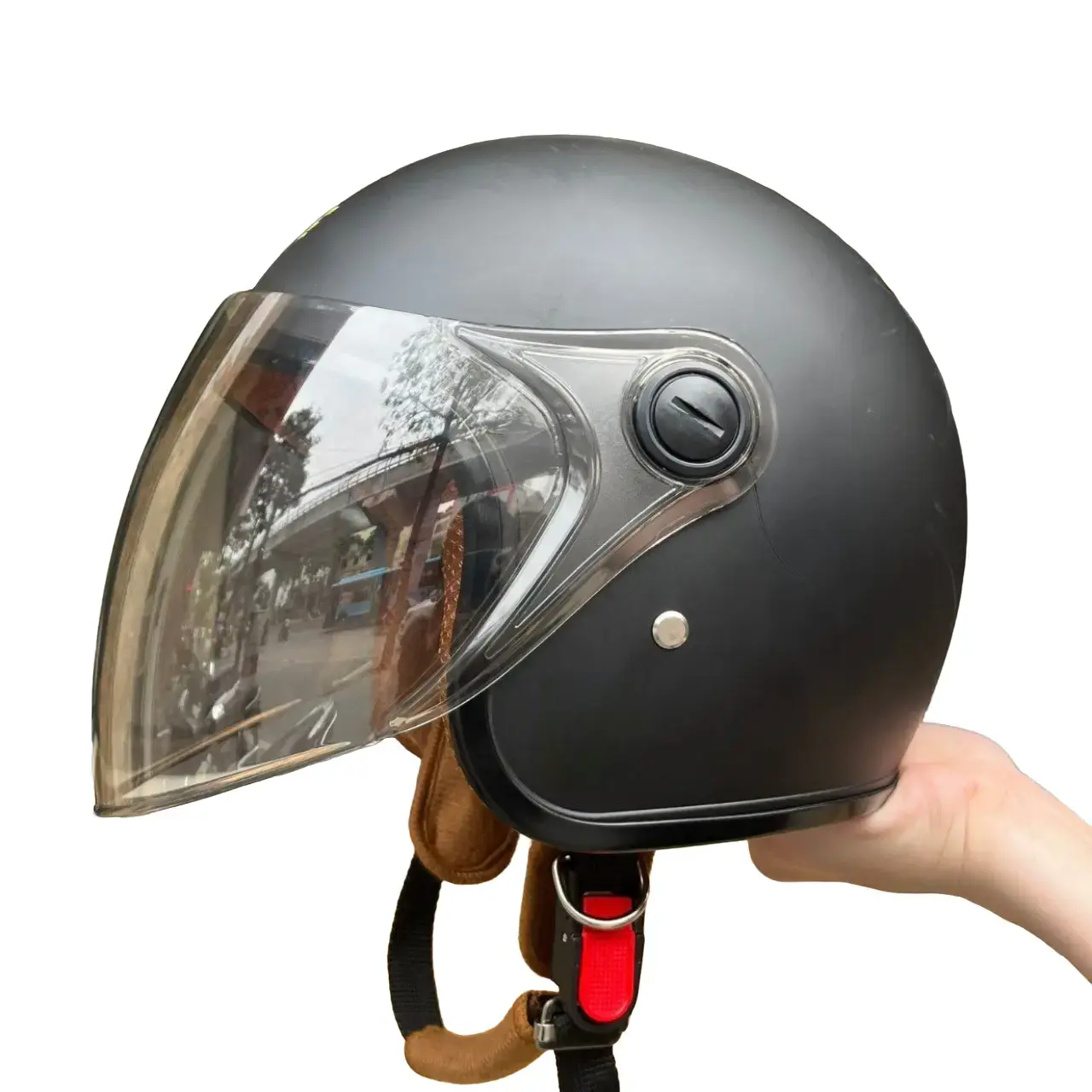 Mũ bảo hiểm 3/4 đầu ANFAGO Helmet kính dài chống loá [Free ship] mubaohiem  src nón  bảo hiểm chụp tai mubaohiem  3phan 4dau mubaohiem  chonam
