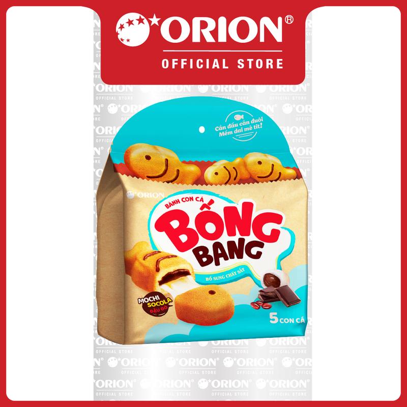 Túi 5 Gói Bánh cá Bống Bang nhân Mochi Sôcôla Đậu Đỏ 145g