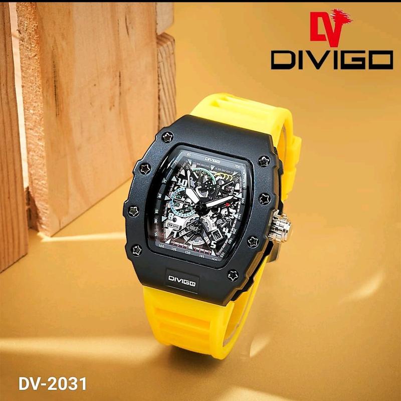 jam tangan pria divigo dv 2031 analog sport strab rubber tanggal aktif 5