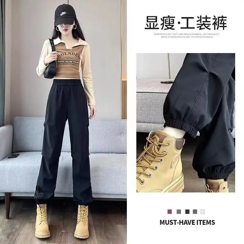Quần Yếm Mỹ Dành Cho Nữ, Cạp Cao, Bó Sát, Thích Hợp Cho Leo Núi Và Thể Thao, Eo Co Giãn, Phong Cách Cổ Điển Quần Dù, Hàng Mới Về 2