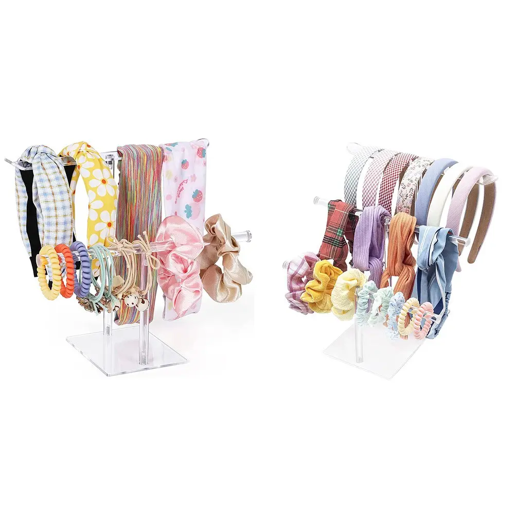 Acrylic Clear Headband Holder Scrunchie Storage Display Organizer Stand