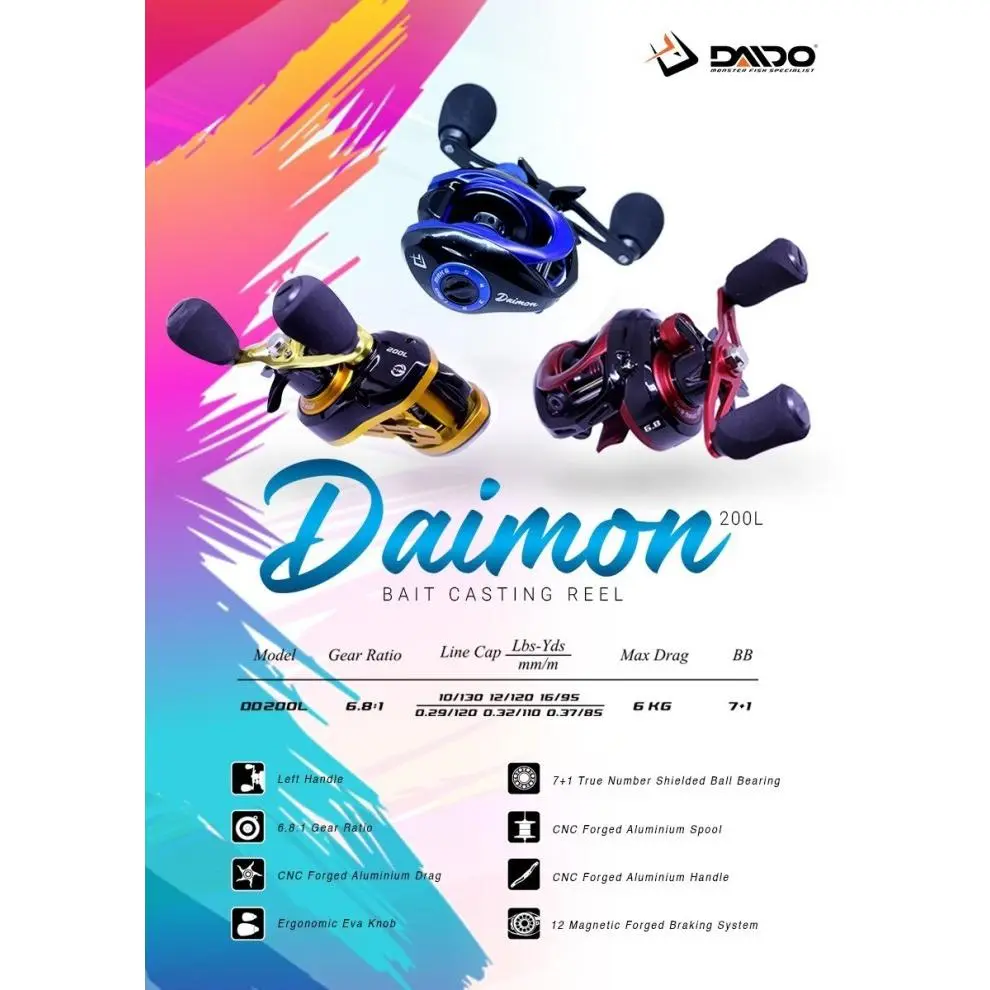 Alat Pancing Rill Rell Rel BC Daido Daimon 200L Katrol - Reel