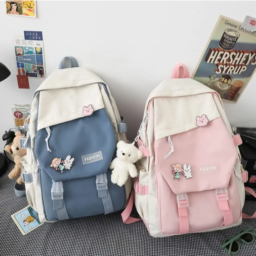 Simple Waterproof Book Bag Nylon Large Capacity Backpack School Rucksack Boys Girls