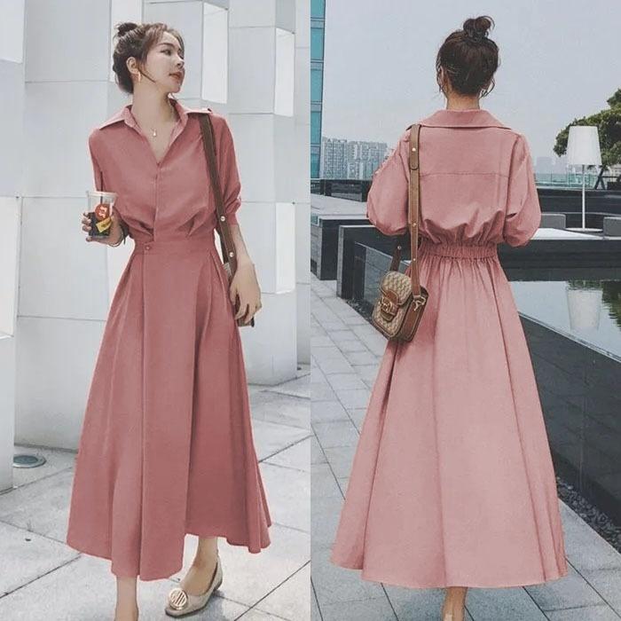 midi dress linen Mint Velvet Orange Beige Puff Sleeve Midi Dress | Size 02 | Orange | 3/4 Sleeve