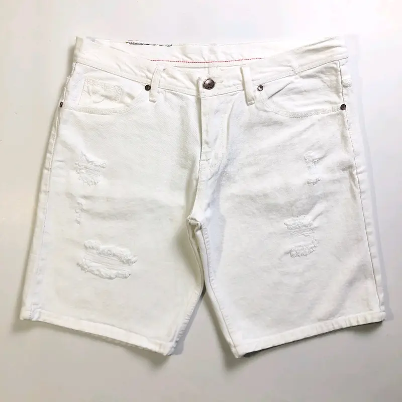 celana jeans pria pendek sobek putih distro bigsize 28sampai39 Santai Pas Blue 3