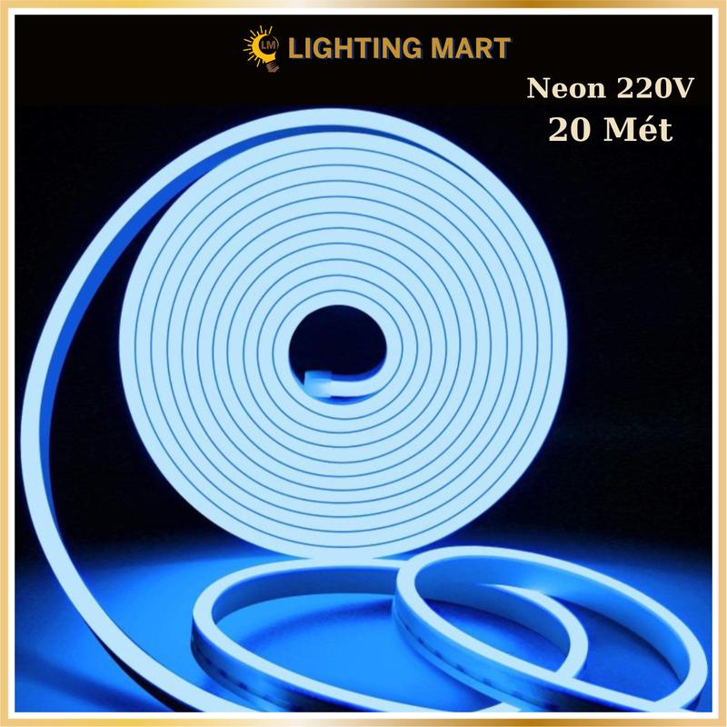 Combo 20 Mét Dây Led Neon 220V trang trí chống nước (Đã bao gồm nguồn) sử dụng uốn chữ bảng hiệu, quấn cây ngoài trời, hắt trần thạch cao