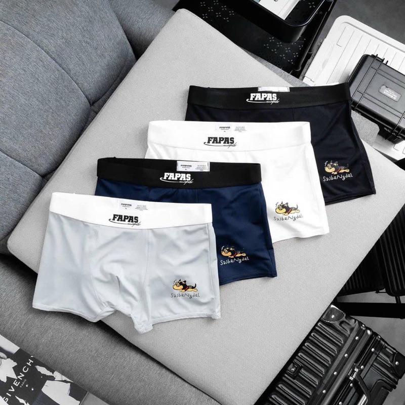 Combo 4 Quần Sịp Nam Boxer quần xì đùi nam Fa.pas in hình cún vải thun lạnh co dãn mềm mịn mát , đồ lót cao cấp dành cho nam Quần Boxer Menswear Tre