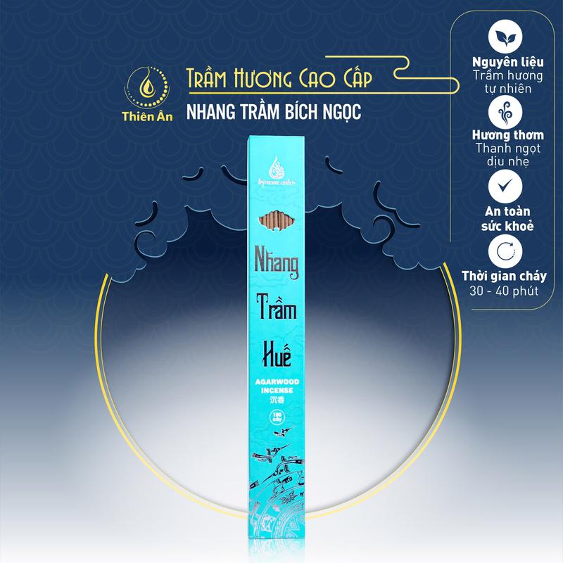  Nhang trầm Bích Ngọc Kỳ Nam Anh - Hộp 100 cây - 25cm - Dầu Thơm Phòng Nước Hoa 
